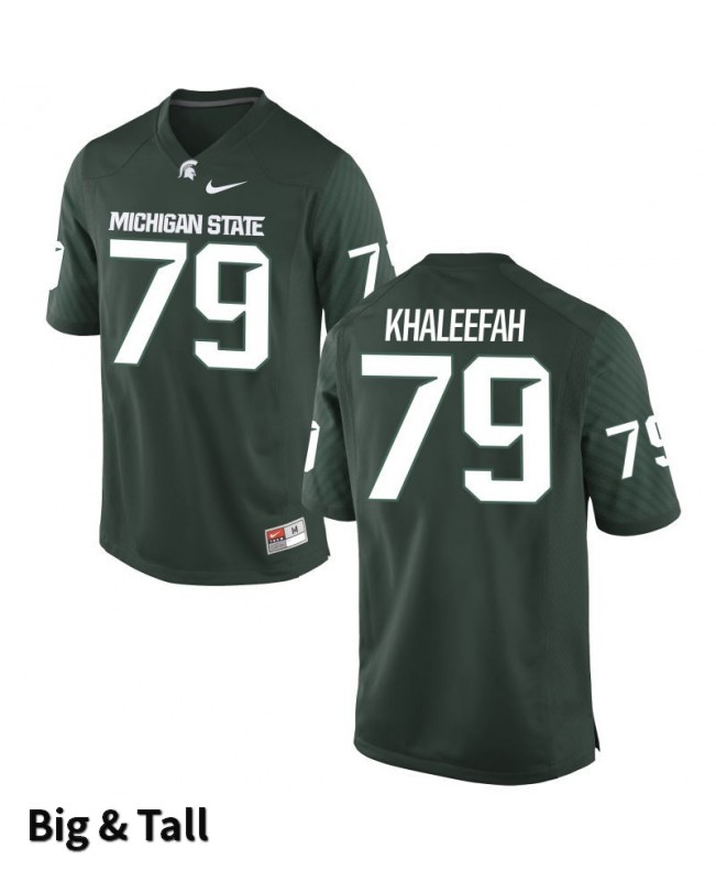 Men's Michigan State Spartans #79 Mustafa Khaleefah NCAA Nike Authentic Green Big & Tall College Stitched Football Jersey QI41U72BU